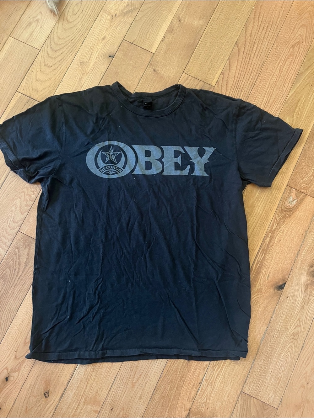 Obey Black Tee with Gray Logo